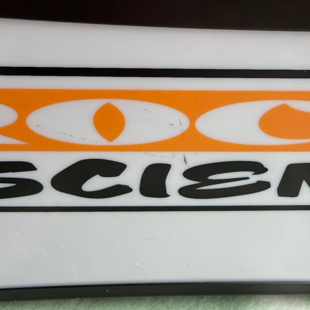 Retro Rocket Scientist Lighted Box Lamp - White and Orange with black body